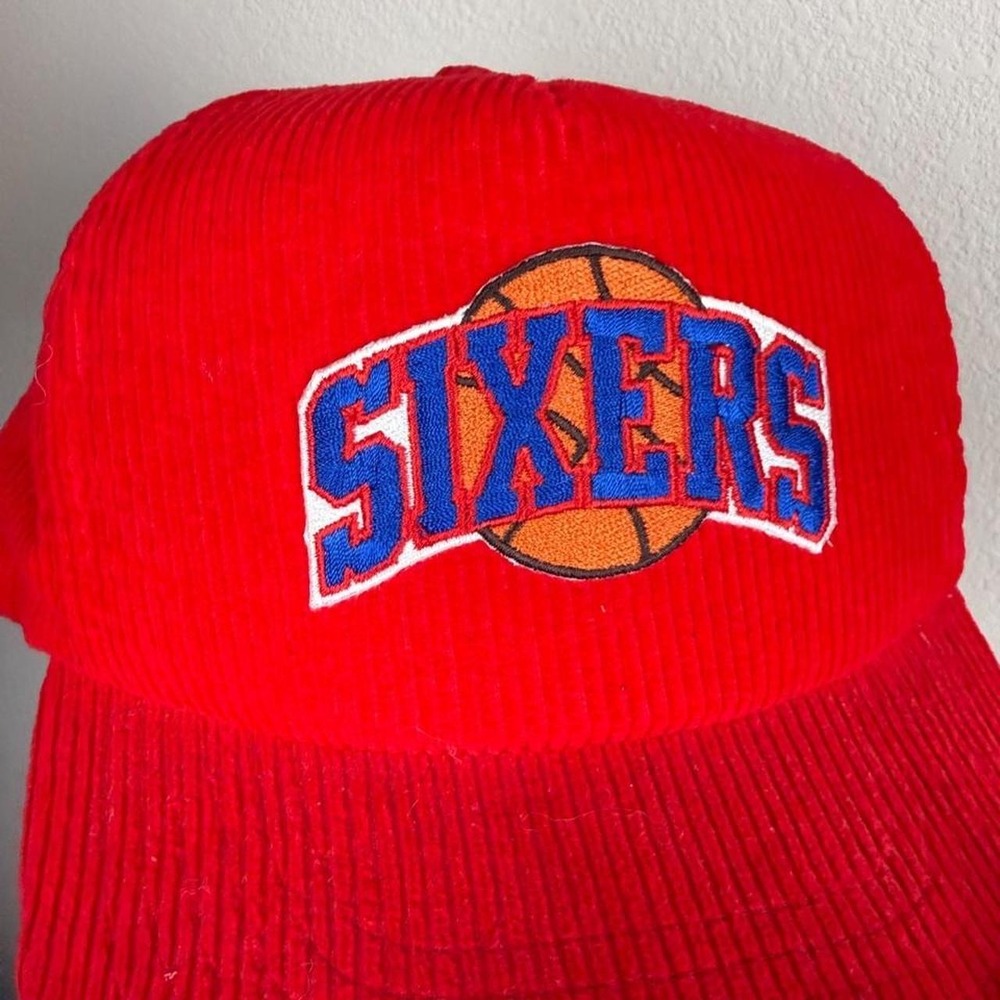 Vintage Red corduroy Philadelphia 76ers hat - Picture 6 of 6